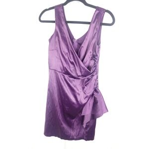 Vintage Alyn Paige 5/6 Purple Satin Halter‎ Cocktail Dress Y2K Party Prom
